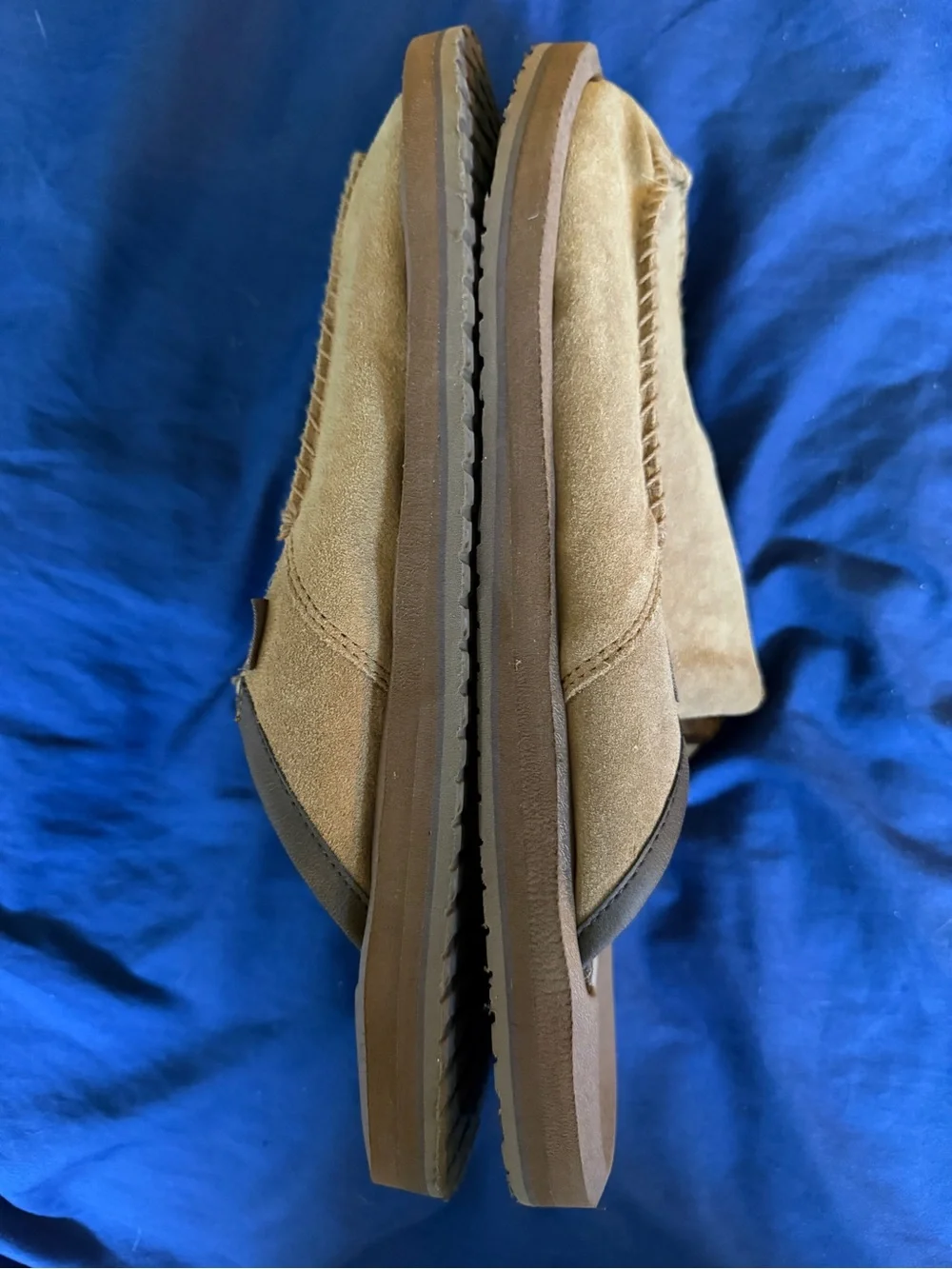 Sanuk Men’s Tan Suede Slip-On Sandals